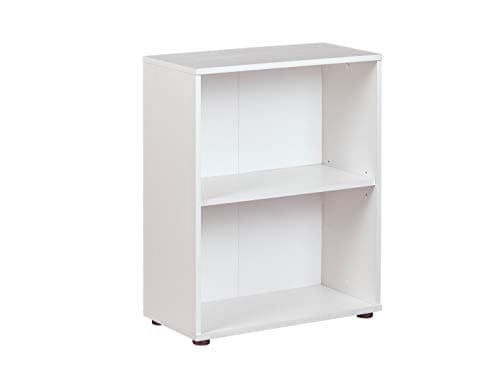 Inter Link - Bibliothèque – Etagère - 2 niches – Etagère réglable en hauteur – Pour Bureau – Salon – Entrée - Arco 1 - Dimensions in cm P: 30 x l: 60 x H: 75 Couleur blanc