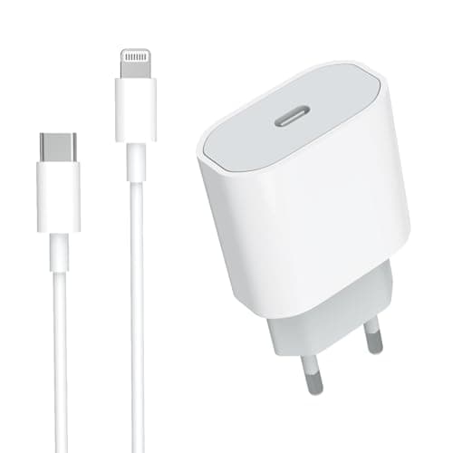 Chargeur Rapide USB C 20W, Certifié MFi Chargeur iPhone et Câble de Charge iPhone, Adaptateur PD 3.0 et Câble USB C vers Lightning 1M pour iPhone 14/14 Pro/14 Pro Max/14 Plus/13/12/11/XS/iPad