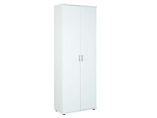 Inter Link - Armoire multi-usages - Armoire de rangement - Armoire multi-usages - 2 portes - Largeur:70cm - Profondeur : 34 cm - Hauteur : 190 cm - incl. 5 étagères - Mélaminé - Arconati - Blanc