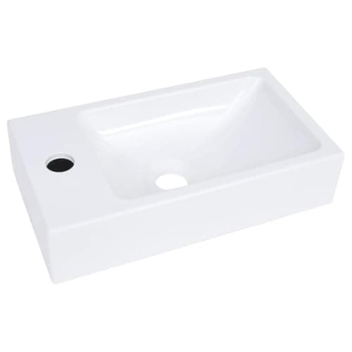 vidaXL Lavabo Vasque à Poser de Toilette Lave-mains de Salle de Bain Lavabo de Salle Cosmétique Maison Intérieur 400x220x90 mm SMC Blanc