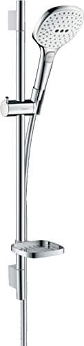 hansgrohe Raindance Select E Set de douche 120 3 jet avec barre Unica'S puro 65 cm et porte-savon, blanc/chromé, 26620400