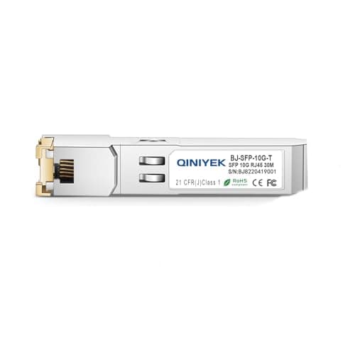 QINIYEK Module cuivre SFP vers RJ45, émetteurs-récepteurs de 10Gbase-T SFP+ compatibles avec Cisco, Meraki, Ubiquiti, D/TP Link, Supermicro, Netgear, Broadcom and Open Switches, Plug and Play, 30M