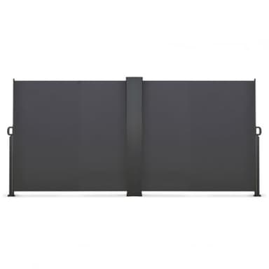 IDMarket - Paravent extérieur rétractable Double 180 x 800 CM Gris Anthracite Store latéral