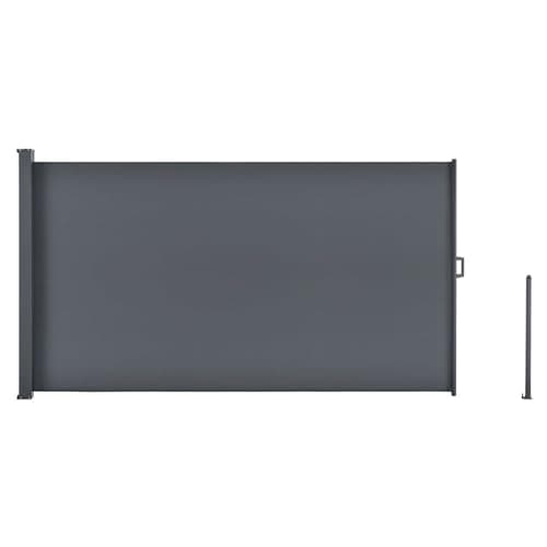 Juskys Store latéral 180 x 500 cm Extensible et Opaque, Brise-Vue pour Balcon, terrasse et Jardin, Auvent latéral avec Support Mural, Protection Solaire en Acier & Tissu Impermeable - Gris foncé