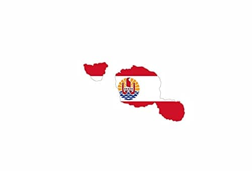 Akachafactory Autocollant Sticker Vinyl Voiture Moto adhesif Carte Drapeau polynesie polynesien Tahiti