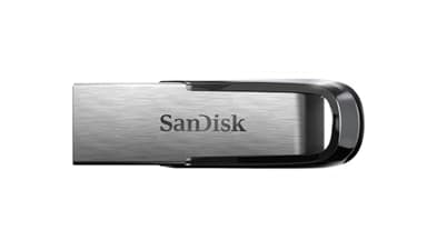 SanDisk Ultra Flair 128 Go Flash Drive, Clé USB, des vitesses allant jusqu'à 150 Mo/s, USB 3.0, Protection par mot de passe, Un boîtier en métal élégant et resistant, Argent/Noir