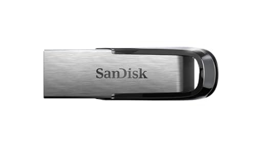 SanDisk Ultra Flair 64 Go Flash Drive, Clé USB, des vitesses allant jusqu'à 150 Mo/s, USB 3.0, Protection par mot de passe, Un boîtier en métal élégant et resistant, Argent/Noir