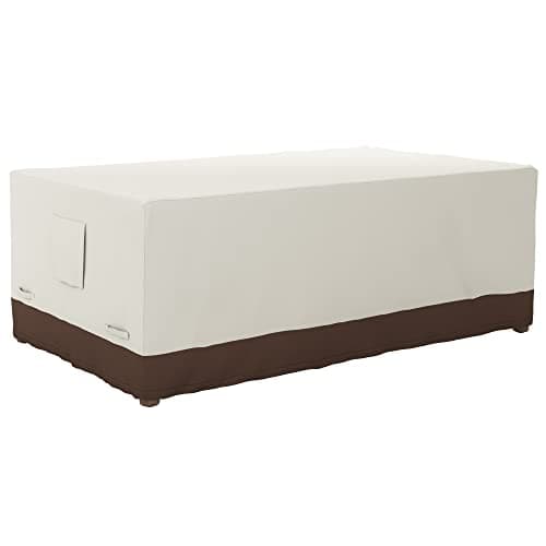 Amazon Basics Outdoor Patio Dining Table Cover, Beige/Tan, 75"x45"