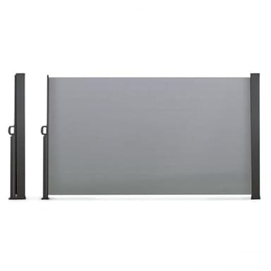 IDMarket - Paravent extérieur rétractable 160 x 400 CM Gris Clair Store latéral