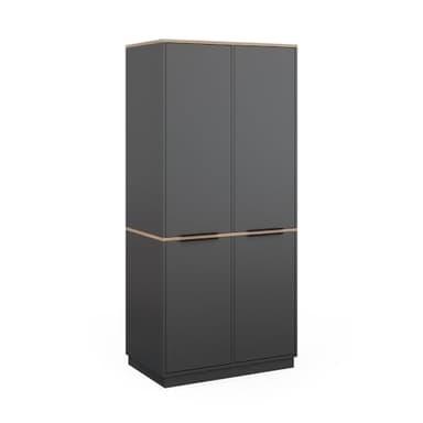 Vicco Armoire Betti, Anthracite/Chêne, 82 x 179 cm avec 4 Portes