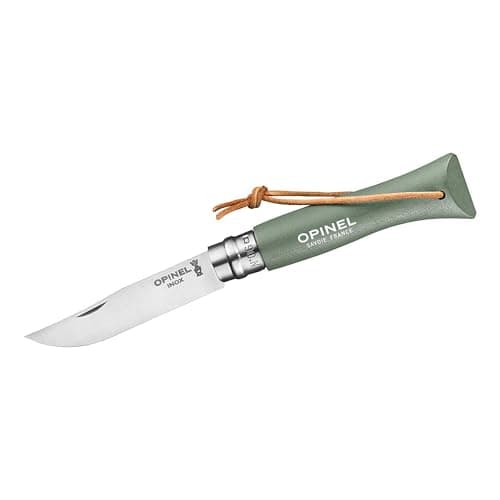 Opinel N°06 Verde Salvia Con enlace de Cuero