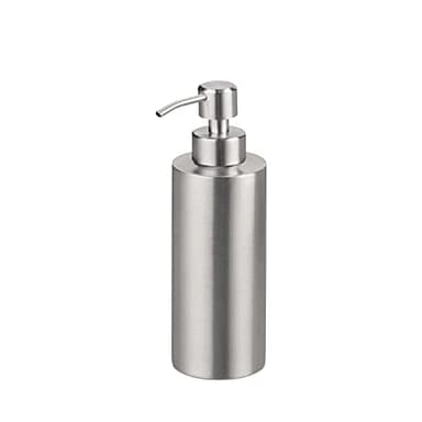 Sinolofty 250ml Distributeur de Savon Liquid de Lotion Liquide Vaisselle Shampoing pour Cuisine Salle de Bain en Acier Inoxydable Cylindrique