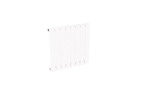 Radiateur blanc mural à eau chaude horizontal en acier | 60 x 60 cm 481 Watt chauffage central | 4 raccordements standards 15x21 (1/2) série NYTIA by NOYON & THIEBAULT