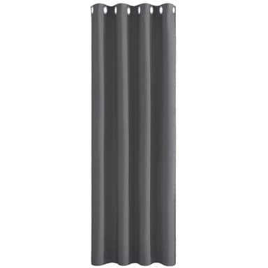 PONY DANCE Rideau Occultant - Rideau Occultant Thermiques Anti Chaleur Froid à Oeillets Décoration Chambre Fenetre, Bloquer Lumiere, Largeur 132 x Hauteur 158cm, Gris, 1 Panneau