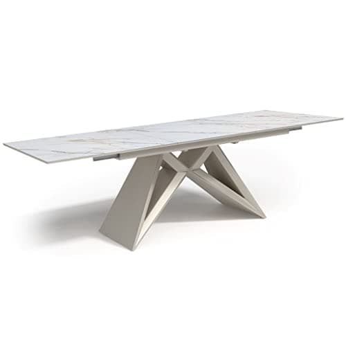 Meublissime LARA - Table à Manger Extensible en céramique - Beige