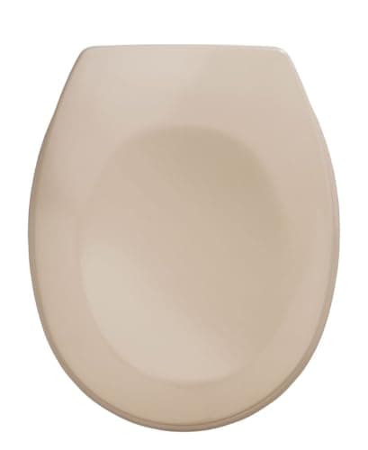 WENKO Abattant WC Bergamo Beige antibactérien, Fixation réglable en Acier INOX Beige