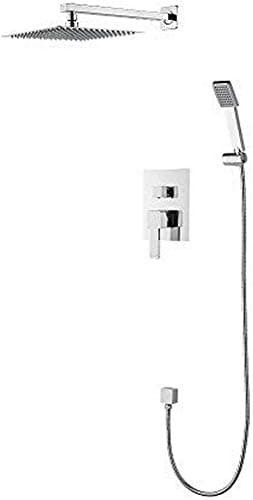 Ibergrif Gold - Kit de Colonne Encastré, Système de Douche Carré, Chromé, Argent