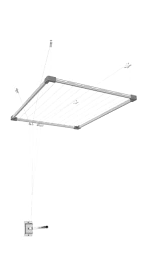 cuncial-tz 301051 Étendoir de plafond, extensible, 100-160 x 78 cm ,blanc
