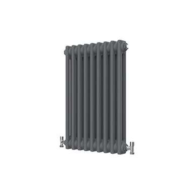 Radbliss Radiateur horizontal traditionnel 2 Cloumn 600x425mm Anthracite Gris mat fonte Style Design RAD Chauffage central
