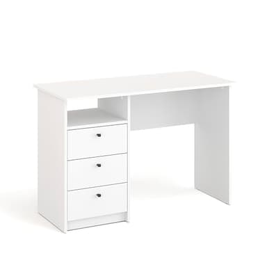 Komto Bureau avec Rangement – Modèle Blanc avec 3 Tiroirs, Idéal pour Chambre Ado ou Espace de Travail, Style Moderne | Oslo 110 x 50 x 74 cm