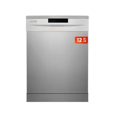 Lave-vaisselle 60 cm, 12 couverts EVVO D1, 5 programmes, plateau réglable, panneau caché, inox (standard - 60 cm, inox)