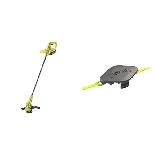 Ryobi Coupe Bordures - Dresse Bordures 18V OnePlus - sans Batterie ni Chargeur - RY18LT23A-0 & Tête Double Lames Dentelées (+10 Lames) - Compatibles RLT1825LI / RLT1830LI / RLT183113 / RLT1831H25