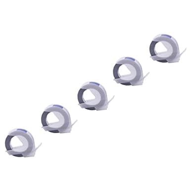 vhbw 5x Rubans de marquage 3D compatible avec Dymo 1755, 1765, 1805, 1855, Jet, Junior imprimante d'étiquettes 9mm Blanc sur Bleu