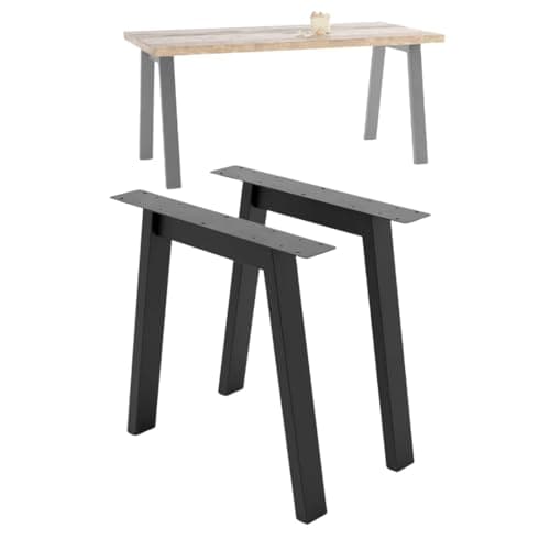 NWELD Pieds De Table Pieds De Table Métal Noir - 2 Pièces Pieds De Table Cadre De Table Métal 11 x 72 cm Patins De Table DIY - Ensemble Pied De Table - Pied De Table Loft Style Industriel