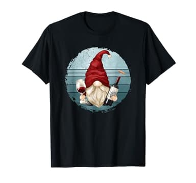 Red Wine Lover Gnome Graphic For Women And Men Funny Wine T-Shirt