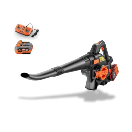 FUXTEC Souffleur aspirateur batterie 40 V 2en1 FX-E2LBSSET, livré avec 2 batteries et double chargeur, avec sac de collecte, puissance d'aspiration 685m³/h