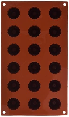 Silikomart 20.033.00.0060 SF033 Moule Forme Bordelaise Taille Mini 18 Cavités Silicone Terre Cuite, Red