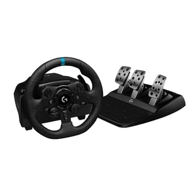 Logitech G G923 Volant de Course et Pédales, Retour de Force TRUEFORCE, Pédales Sensibles à la Pression, Double Embrayage, Launch Control, Design traditionnel, pour PS5, PS4, PC et Mac - Noir