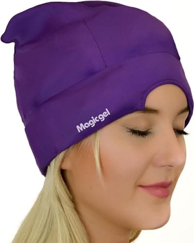 Casque de Soulagement pour Migraines Magic Gel | Soulagement Réel des Maux de Tête | Casque Original | Froid, Confortable, Sombre et Frais | Approuvé par les Médecins | (Violet)