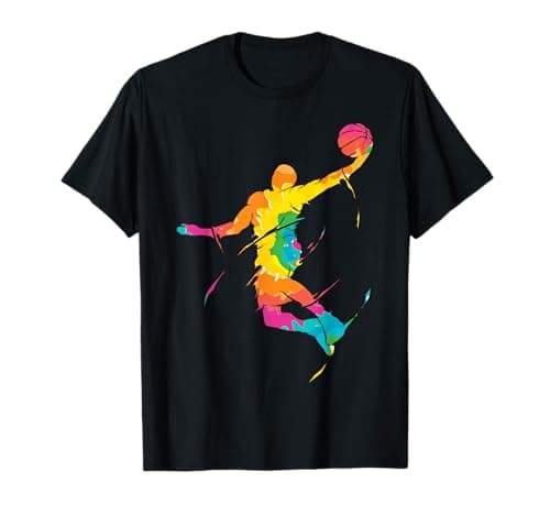 Basketteur Rétro Basket-ball Cadeau Basketball Manche courte T-Shirt, Noir, S