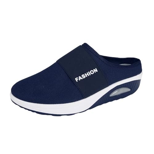 Generico Chaussons orthopédiques pour femme d'été, chaussures orthopédiques, d'été avec coussin d'air doux, confortable, pantoufles en maille respirante, antidérapantes, à bout fermé, d'été légères,