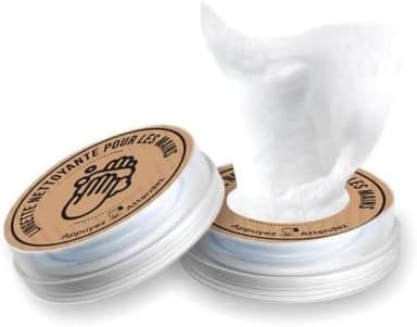50 Grandes Lingettes Main Antiseptiques- Conditionnées en capsules individuelles pratiques -100% Biodégradables et Recyclables, Résistantes, Hypoallergéniques, à l’Aloe-Vera pour plus de douceur