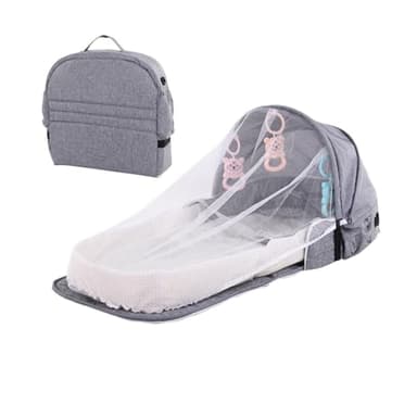 Vbnuyhim Couffin de Voyage pour, lit de Voyage pour | Lit de Voyage léger Travel Pod - Lit de cododo pour, Berceau Respirant, Sac de Transport Pliable, couffin léger, Pod de Voyage