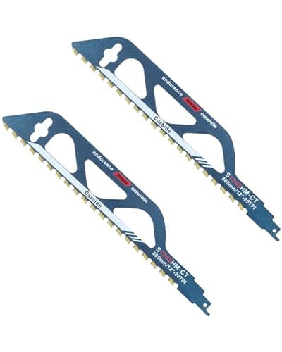 Jissta 2PC Lame de scie sabre, 305 mm Lame Scie Sabre Brique, Scie Sabre Parkside pour Bois, Métal,Parpaing Beton Cellulaire et brique, Lame Scie Sabre S1243HM