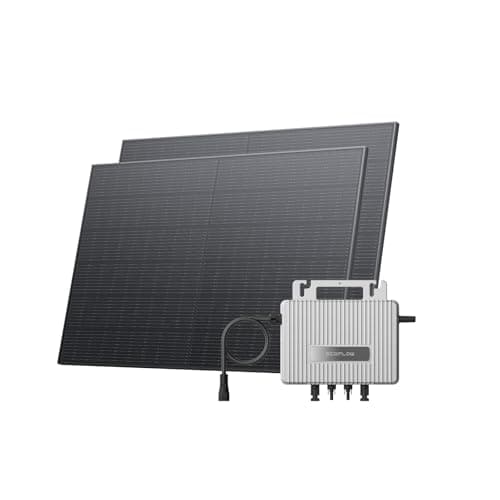 Kit solaire pour balcon EcoFlow STREAM, Micro-onduleur avec une puissance de sortie jusqu'à 800 W relié au réseau, panneaux solaires 400 W*2, Wi-Fi et APP, idéal pour balcons, jardins, toits et murs