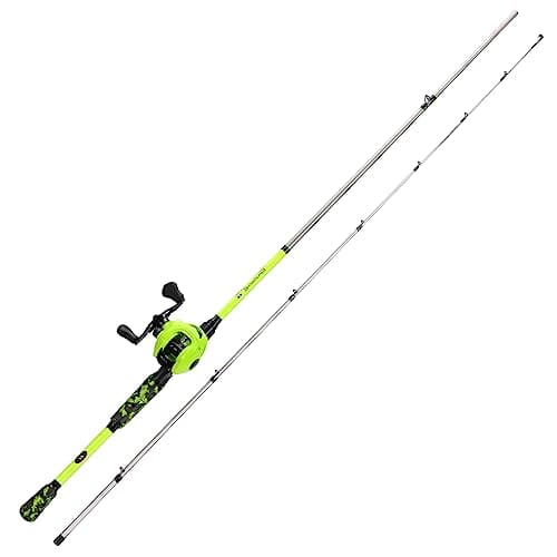 Sougayilang ZJJ Kit de cannes à pêche et moulinet, IM7 Graphite 2 pièces Bait Casting avec guides en acier inoxydable, frein magnétique 7.2:1 Moulinets Baitcaster pour eau salée et pêche d'eau douce