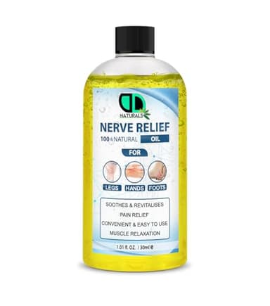 Huile de soulagement des nerfs 100 % naturelle pour les pieds, les mains et les jambes – Soulagement de la douleur, stimule la circulation, la relaxation musculaire et réduit l'anxiété et le stress,
