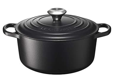 Le Creuset Cocotte Signature en Fonte Émaillée avec Couvercle, 24 cm, Ronde, 4,2 L, 4,305 kg, Noir Mat, 21177240000430