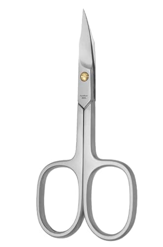 Ciseaux à ongles et ciseaux à cuticules - Lame courbée - Poncés à la main - En acier inoxydable poli