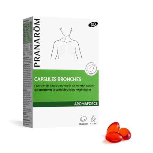 PRANARÔM - Aromaforce - Capsules Bronches - Santé Respiratoire - Aux Huiles Essentielles 100% BIO - 30 Capsules