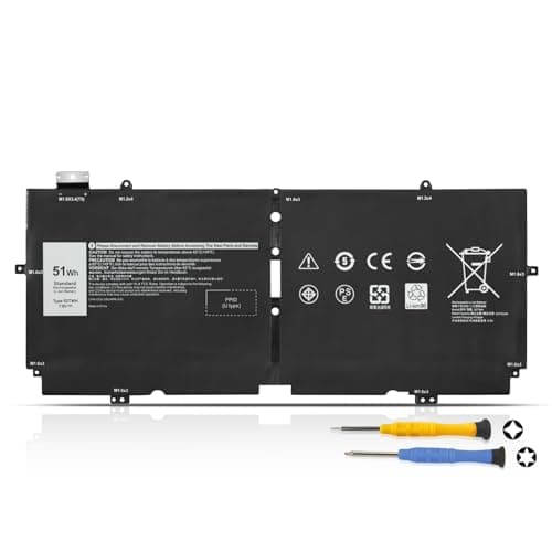 K KYUER 51Wh 52TWH X1W0D Batterie pour Dell XPS 13 7390 9310 2-in-1 2n1 2020 Series P103G P103G001 P103G002 0X1W0D MM6M8 0MM6M8 XX3T7 0XX3T7 0FDRT 00FDRT DD9VF 0DD9VF NN6M8 0NN6M8 Notebook Battery