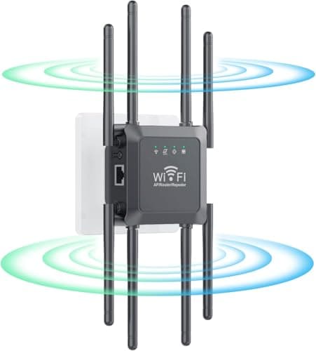 WiFi Répéteur,Amplificateur WiFi,2024 Nouveau WiFi Extender,Repeteur WiFi Puissant sans Fil avec 8 antennes et LAN Port Ethernet,Routeur/répéteur/AP,Compatible avec Toutes Les Box Internet