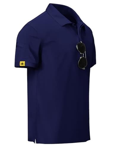 TARAINYA Polo Homme éTé Manches Courtes Golf T-Shirts Léger Séchage Rapide Respirant Dry Fit Regular Bleu Marine M