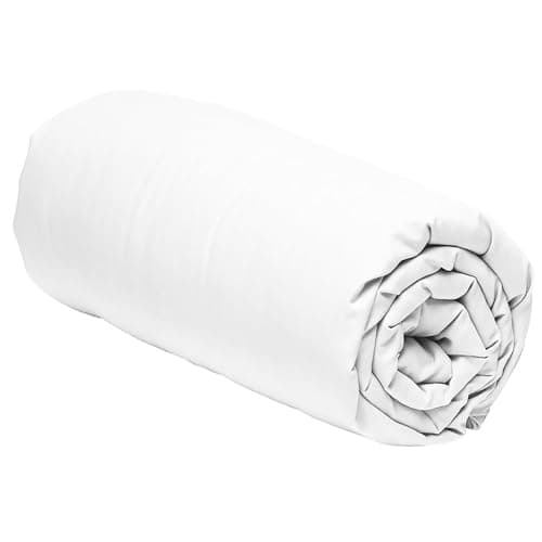 Duquennoy & Lepers 1867 Linge de lit Drap Housse 160 x 200 cm pour Matelas 2 Personnes – Grand Bonnet de 30 cm Idéal Matelas Epais en Percale de Coton 80 Fils de Qualité – Uni Blanc