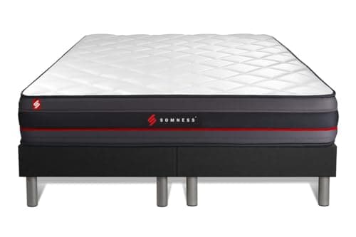 Ensemble Double sommier + Matelas Regen à mémoire de Forme 160x200 | Epaisseur : 24 cm | Confort : Ferme