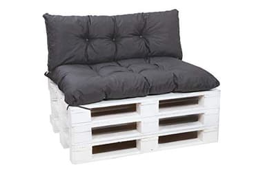 Setgarden® Lot de coussins pour meubles de jardin en palettes, dossier et coussins de siège, coussins de siège de jardin, plusieurs couleurs et tailles (anthracite, lot 120 x 60 cm + coussins de